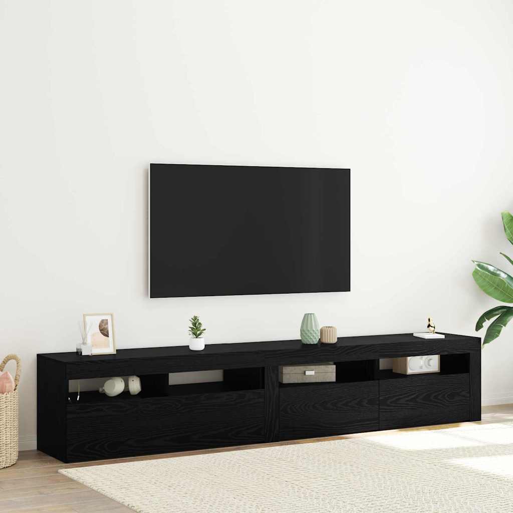 TV ormar 2 pcs Crni hrast 210 x 35 x 40 cm Konstruirano drvo