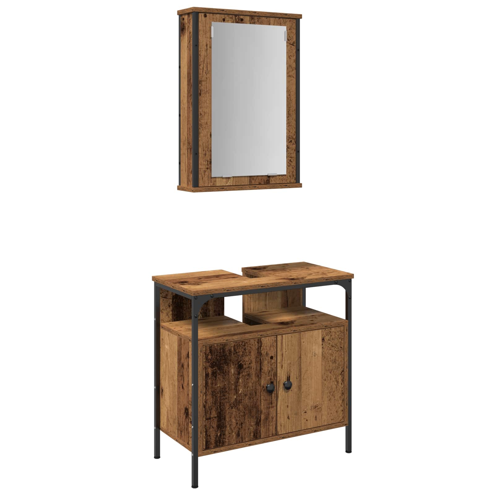 Set namještaja za kupaonicu Zidne 2 pcs Smeđa Konstruirano drvo