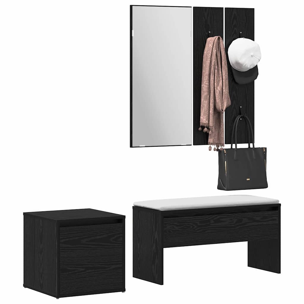 Set namještaja za predsoblje 3 pcs Crni hrast 80 x 31 x 40 cm