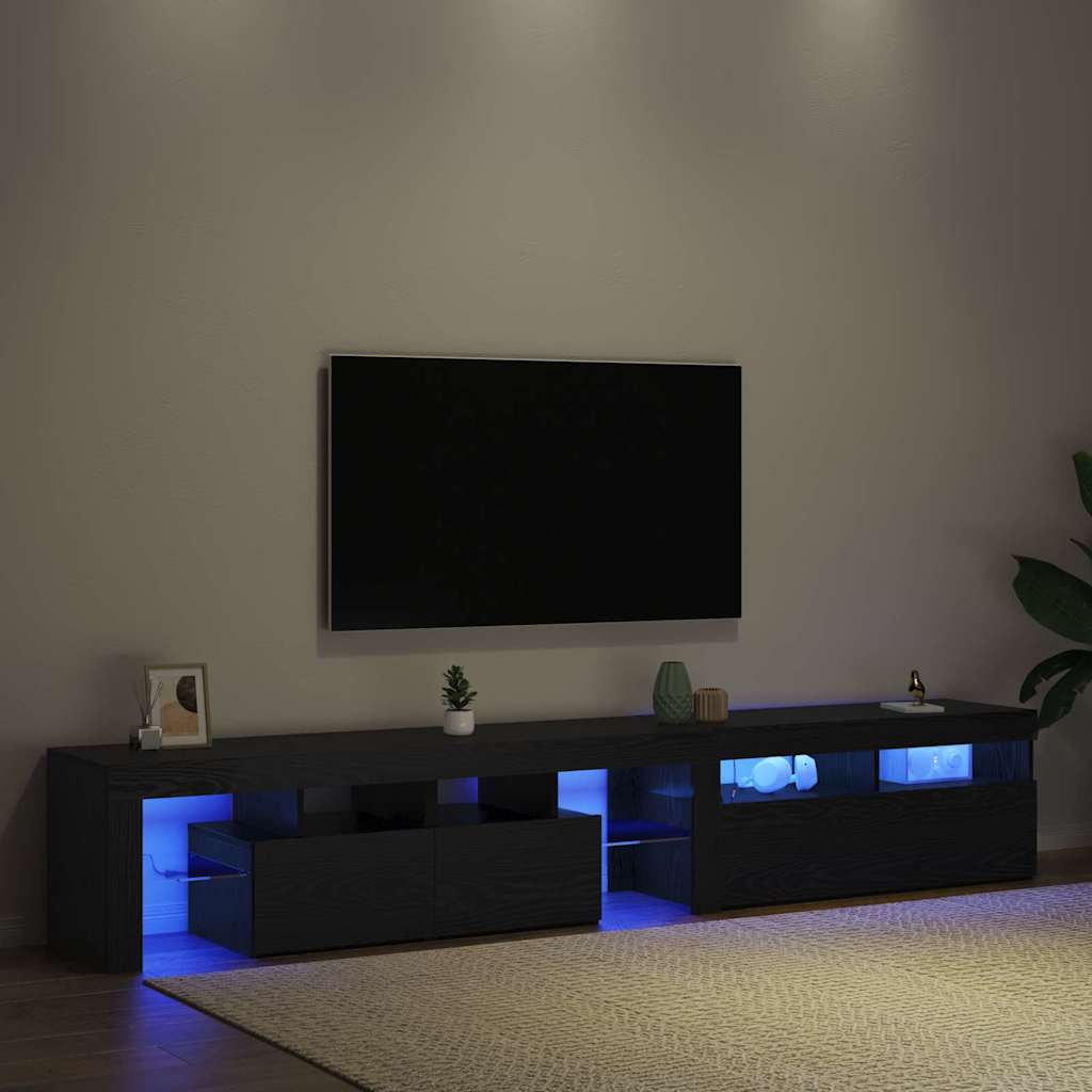 TV ormar 2 pcs Crni hrast 230 x 36,5 x 40 cm Konstruirano drvo