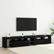 TV ormar 2 pcs Crni hrast 230 x 36,5 x 40 cm Konstruirano drvo