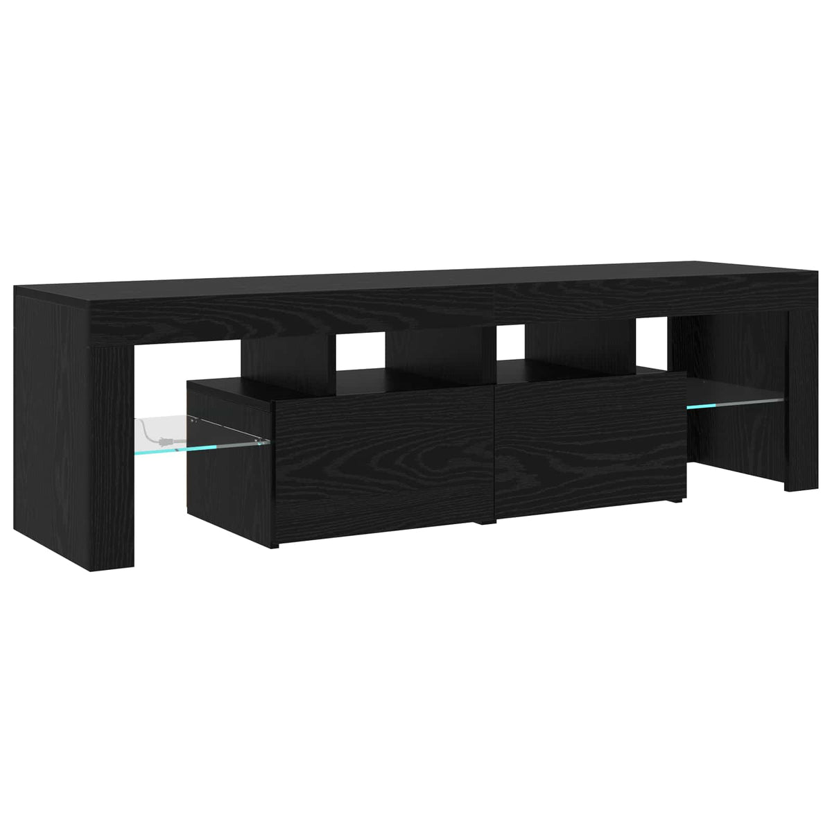 TV ormar 2 pcs Crni hrast 230 x 36,5 x 40 cm Konstruirano drvo