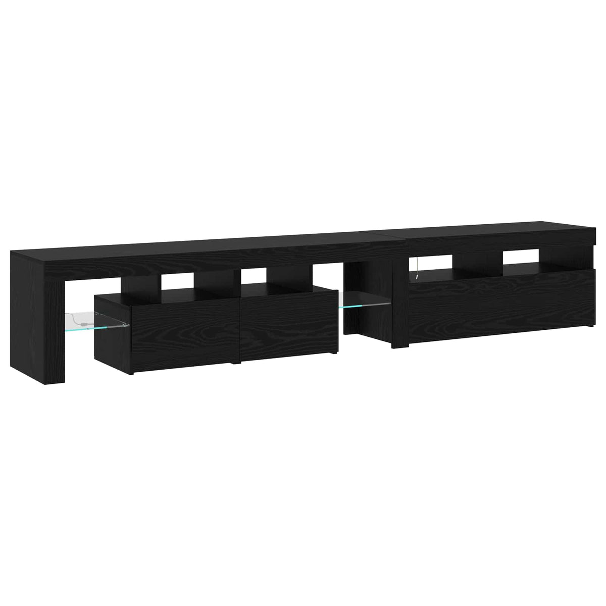 TV ormar 2 pcs Crni hrast 230 x 36,5 x 40 cm Konstruirano drvo