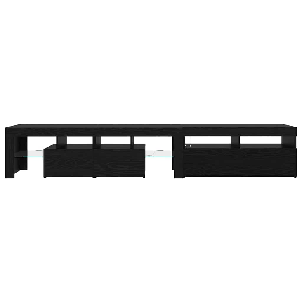 TV ormar 2 pcs Crni hrast 230 x 36,5 x 40 cm Konstruirano drvo