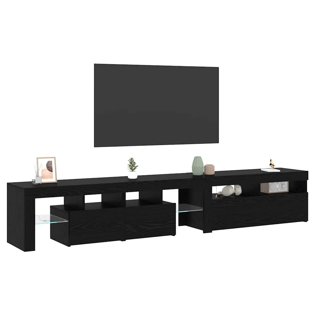 TV ormar 2 pcs Crni hrast 230 x 36,5 x 40 cm Konstruirano drvo