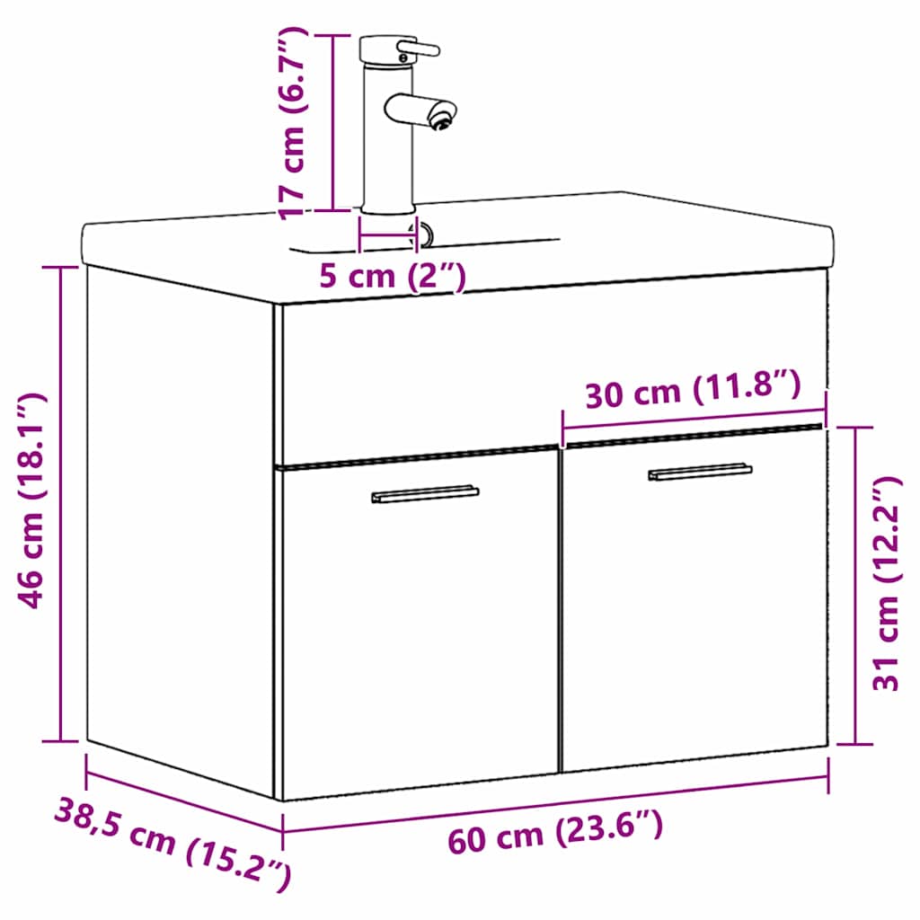 Kupaonski ormar Staro drvo 60 x 38,5 x 46 cm Konstruirano drvo