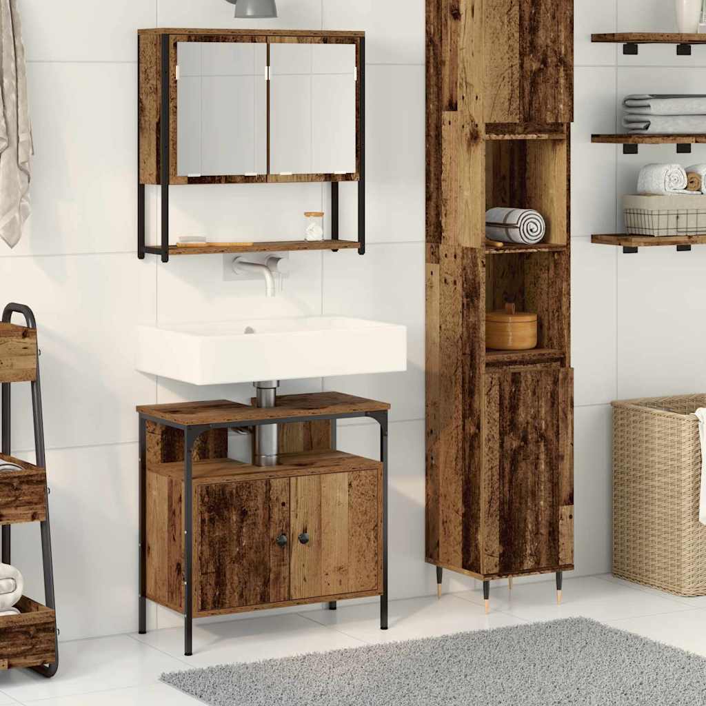 Set namještaja za kupaonicu Zidne 2 pcs Smeđa Konstruirano drvo