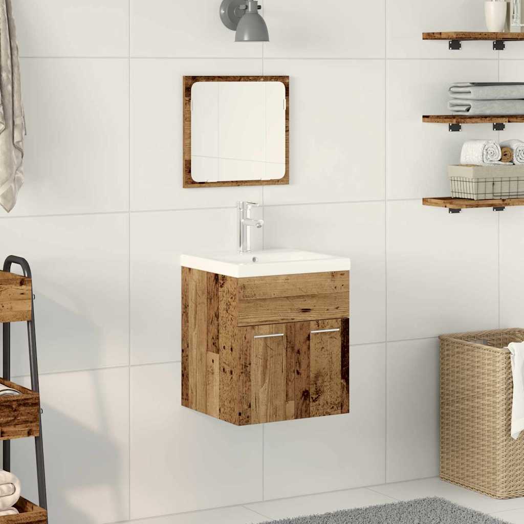 Set namještaja za kupaonicu 3 pcs Staro drvo Konstruirano drvo
