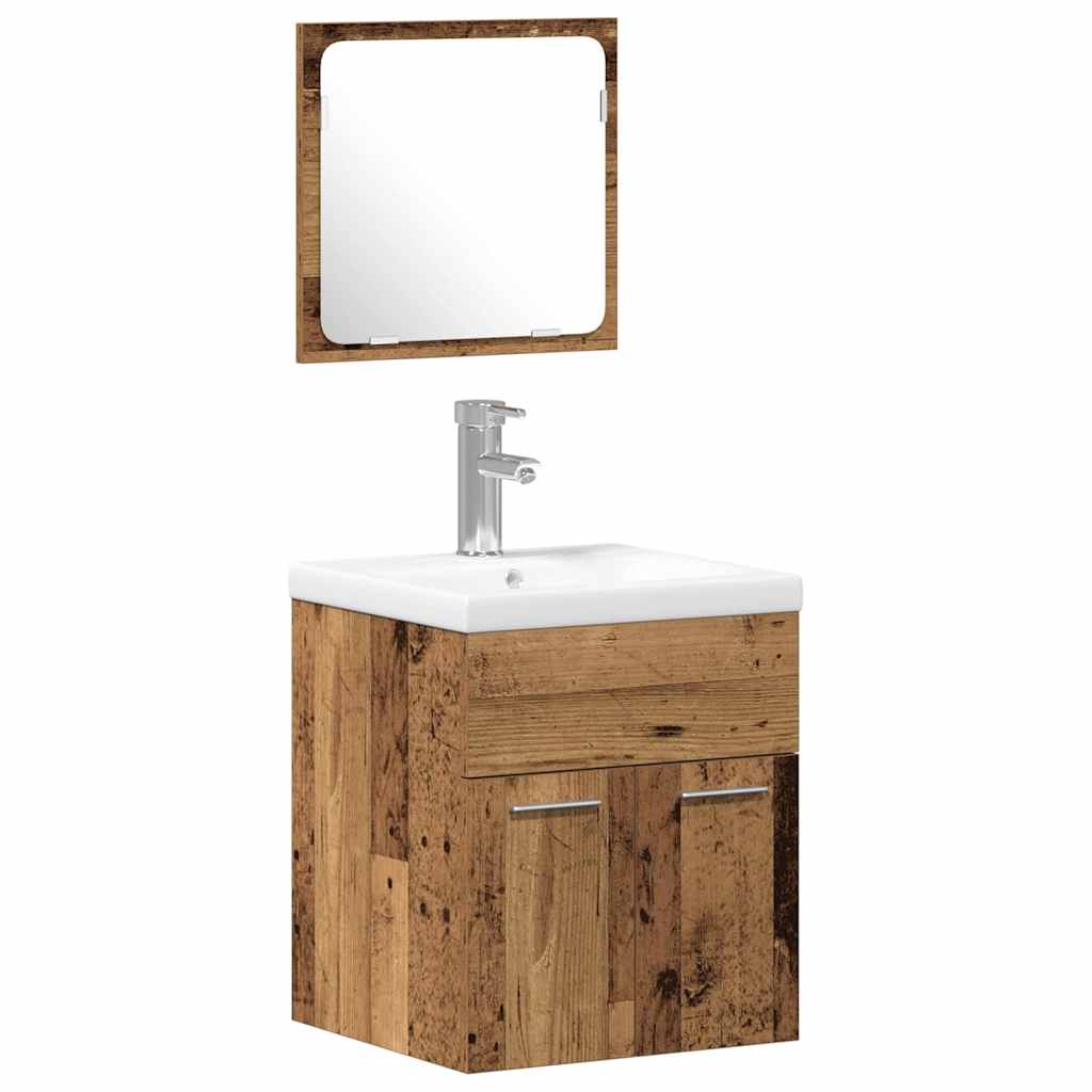 Set namještaja za kupaonicu 3 pcs Staro drvo Konstruirano drvo