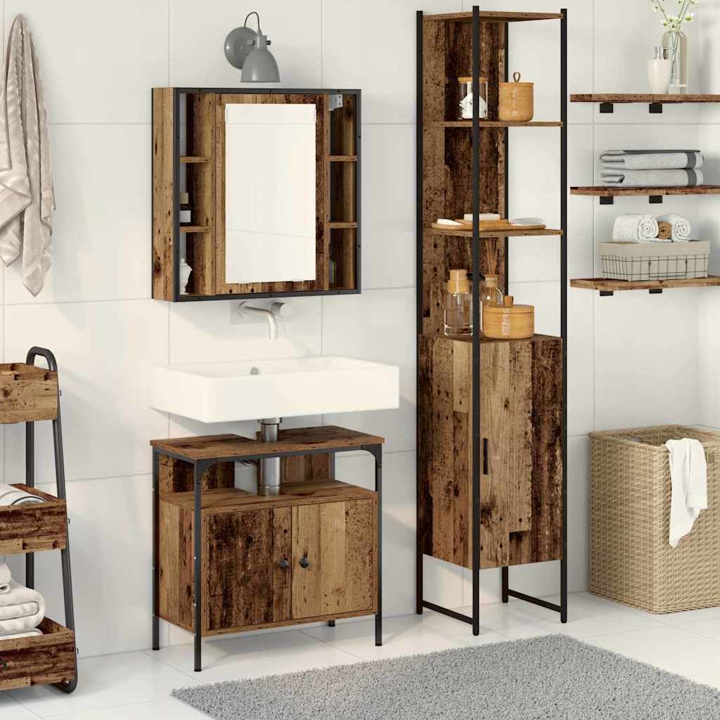 Set namještaja za kupaonicu 3 pcs Staro drvo Konstruirano drvo