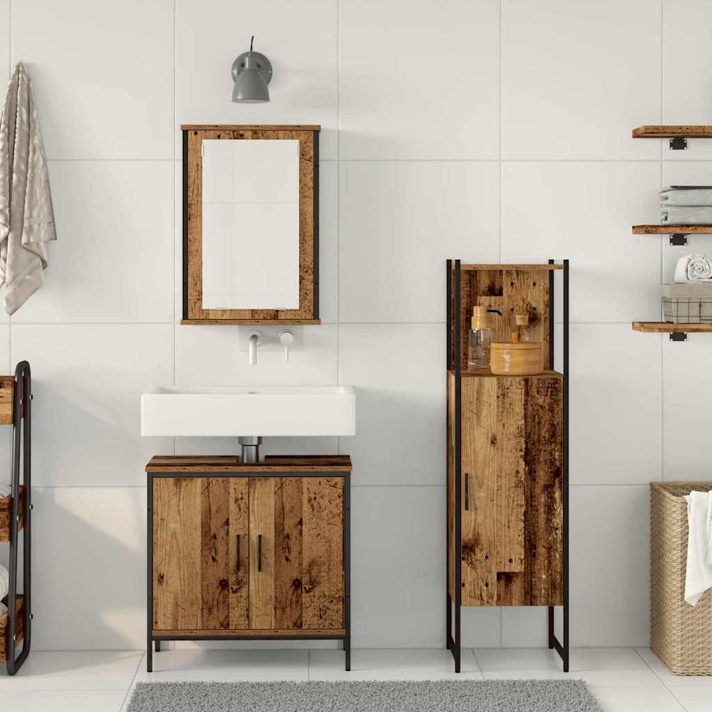 Set namještaja za kupaonicu 3 pcs Smeđa 33 x 33 x 120.5 cm