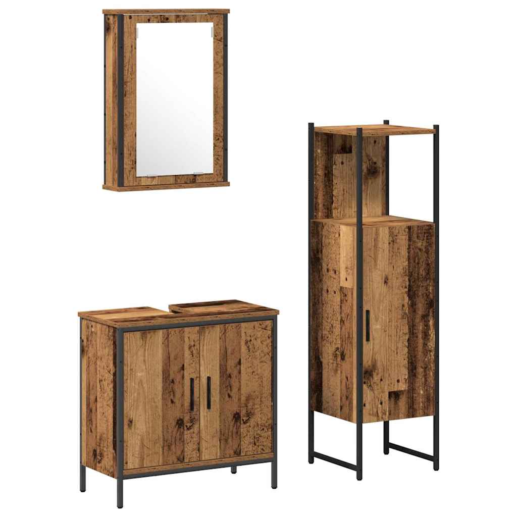 Set namještaja za kupaonicu 3 pcs Smeđa 33 x 33 x 120.5 cm