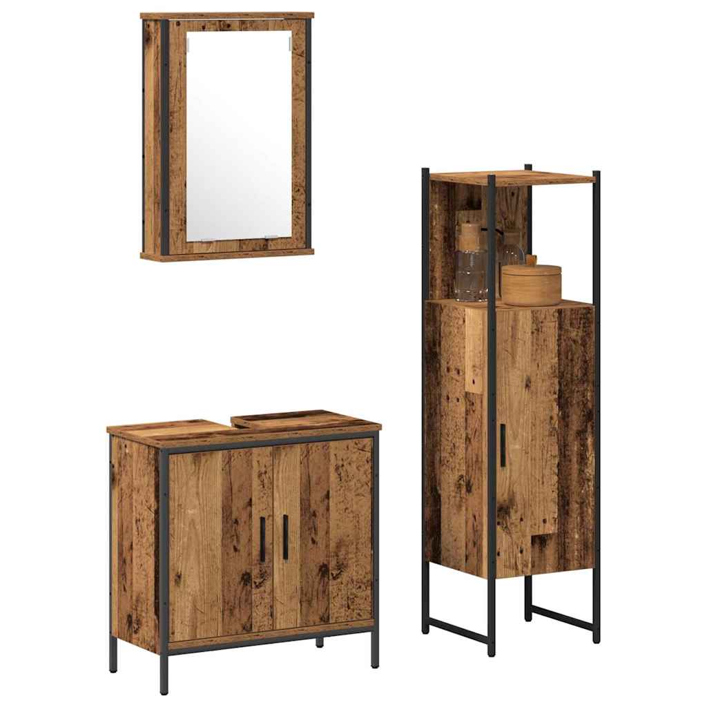 Set namještaja za kupaonicu 3 pcs Smeđa 33 x 33 x 120.5 cm