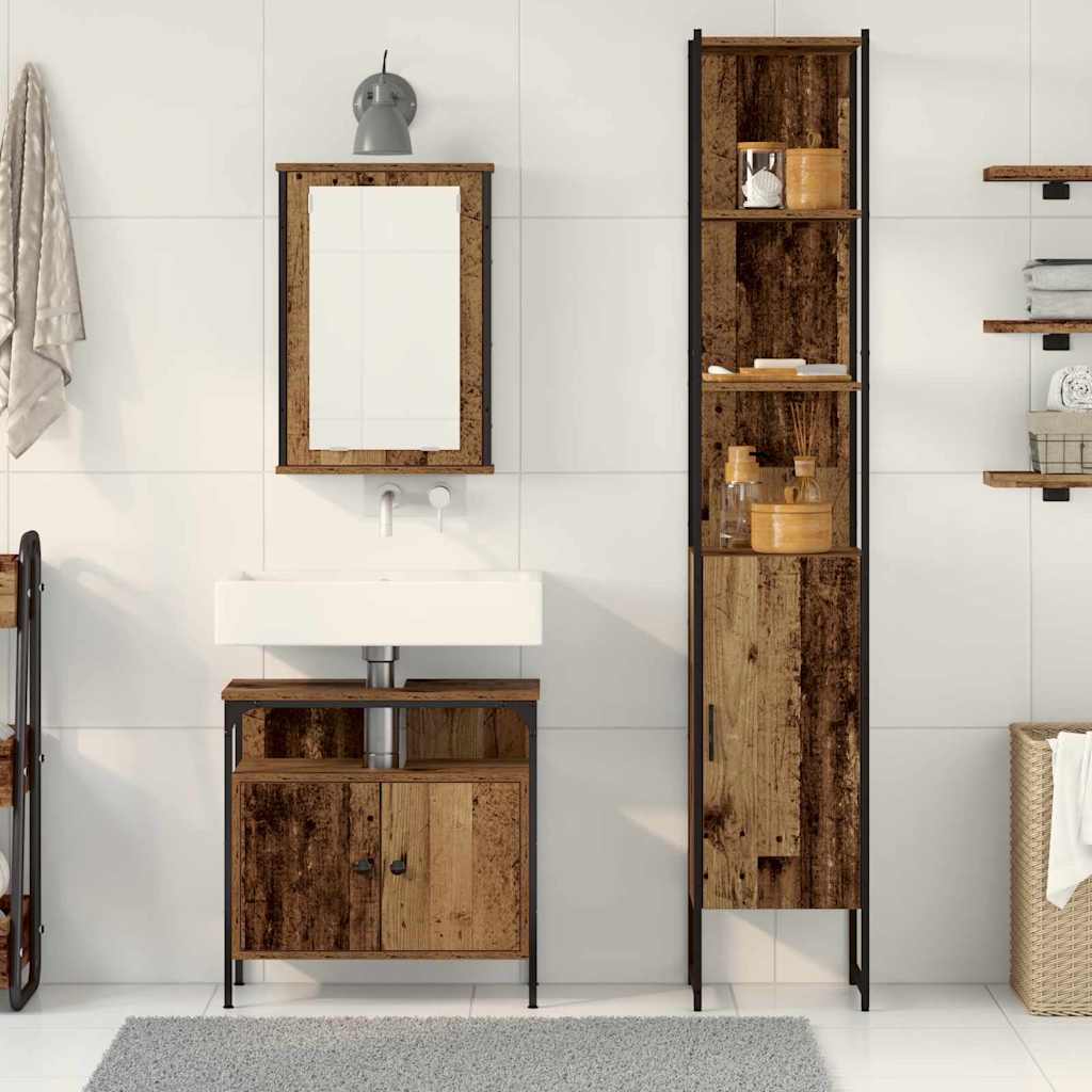 Set namještaja za kupaonicu 3 pcs Staro drvo Konstruirano drvo