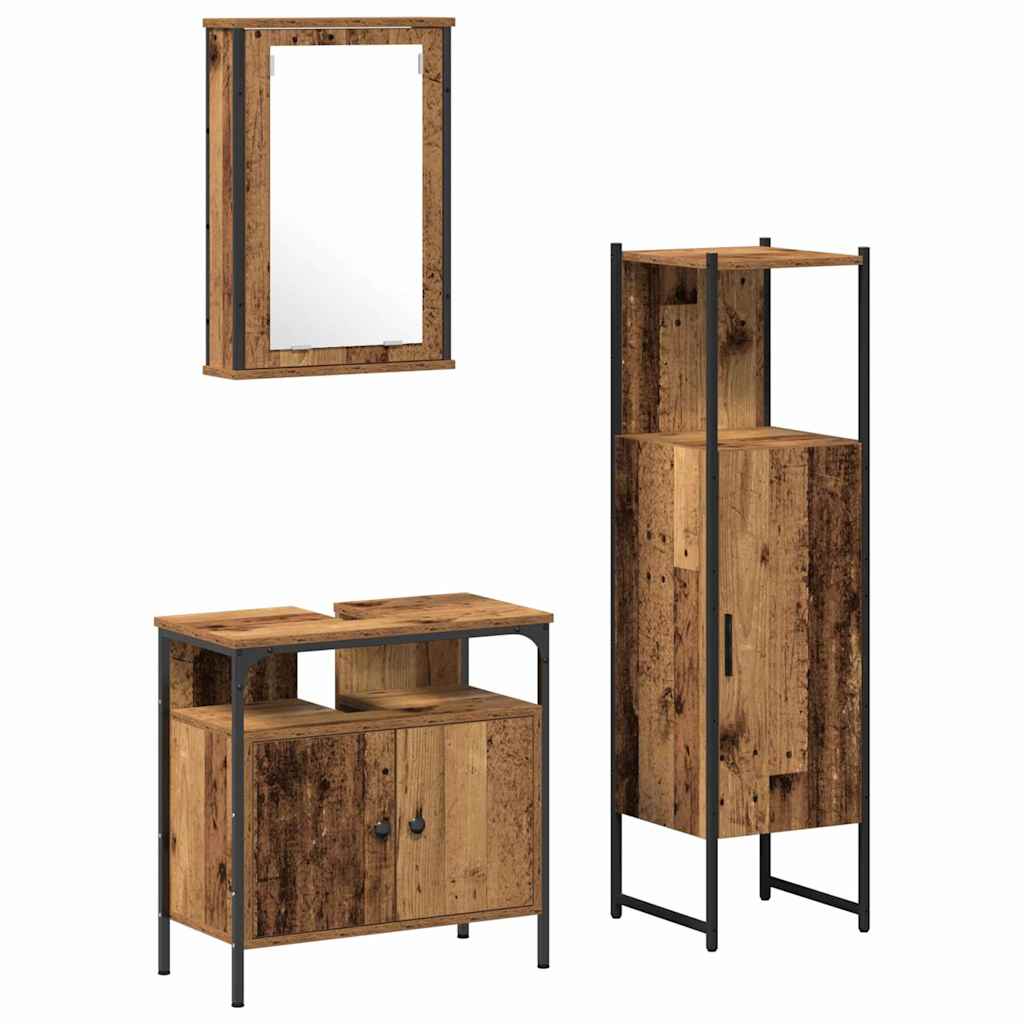 Set namještaja za kupaonicu 3 pcs Smeđa 33 x 33 x 120.5 cm