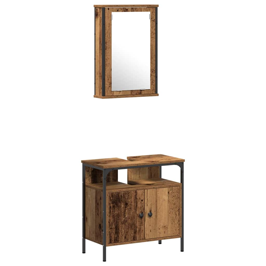 Set namještaja za kupaonicu 3 pcs Smeđa 33 x 33 x 120.5 cm