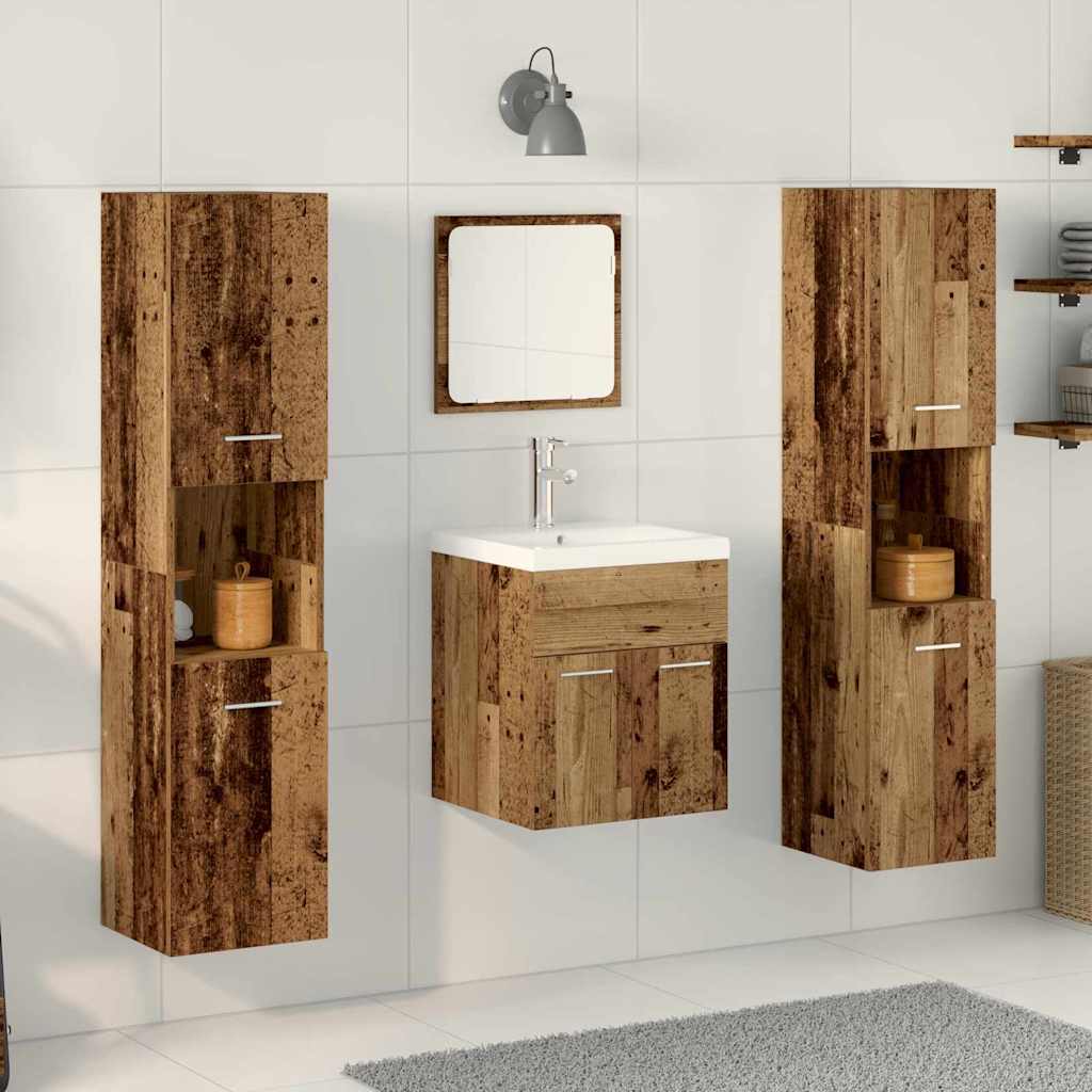 Set namještaja za kupaonicu 4 pcs Staro drvo Konstruirano drvo