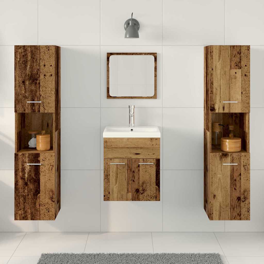 Set namještaja za kupaonicu 4 pcs Staro drvo Konstruirano drvo