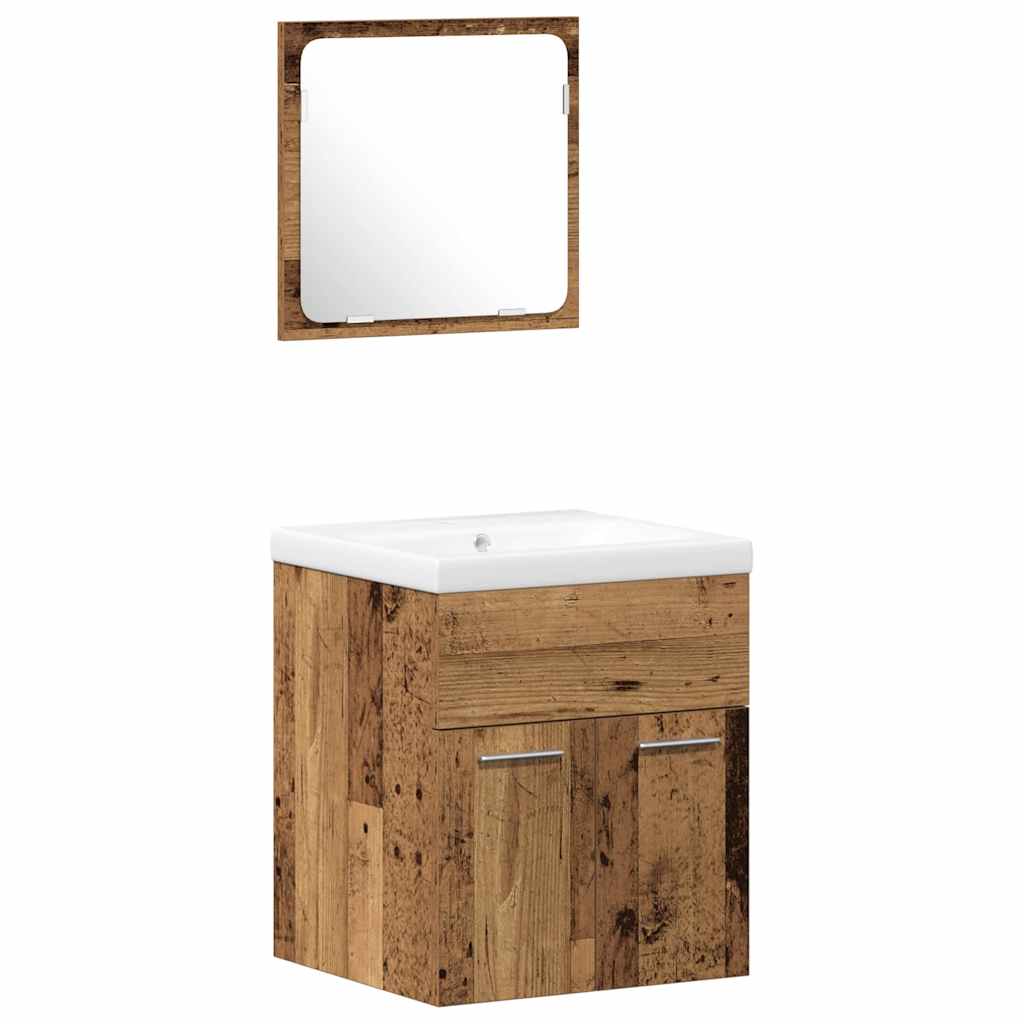 Set namještaja za kupaonicu 4 pcs Staro drvo Konstruirano drvo