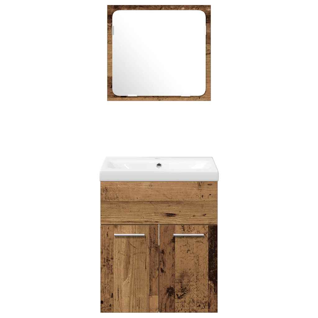 Set namještaja za kupaonicu 4 pcs Staro drvo Konstruirano drvo