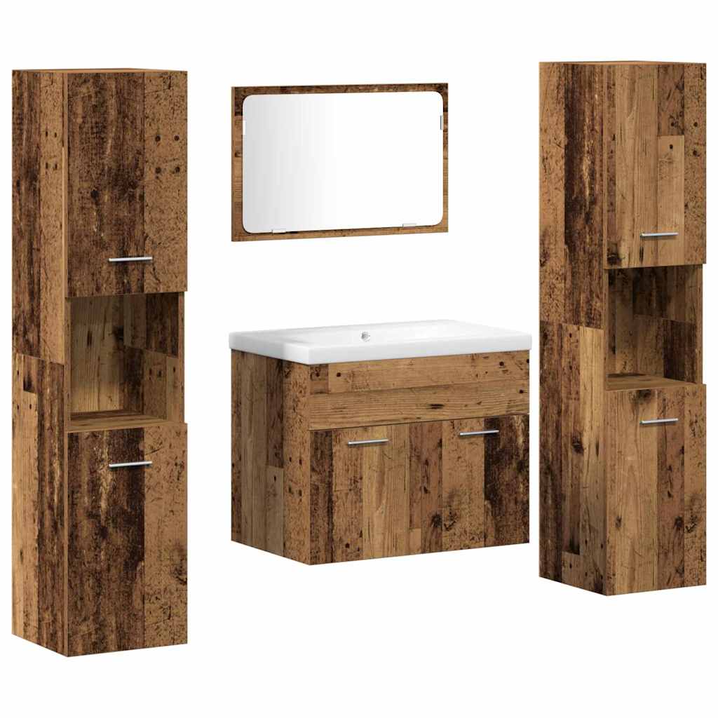 Set za skladištenje Zidne 4 pcs Konstruirano drvo