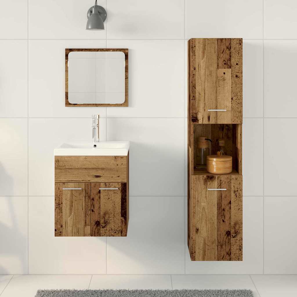 Set namještaja za kupaonicu 4 pcs Staro drvo Konstruirano drvo