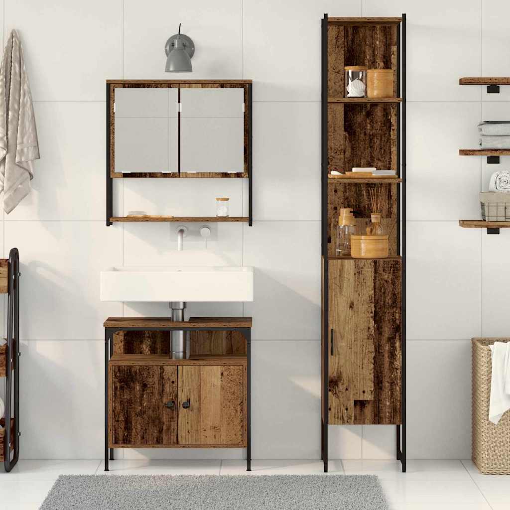 Set namještaja za kupaonicu 3 pcs Staro drvo Konstruirano drvo
