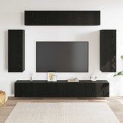 Set TV komoda Zidne 6 pcs Crni hrast 100 x 30 x 30 cm