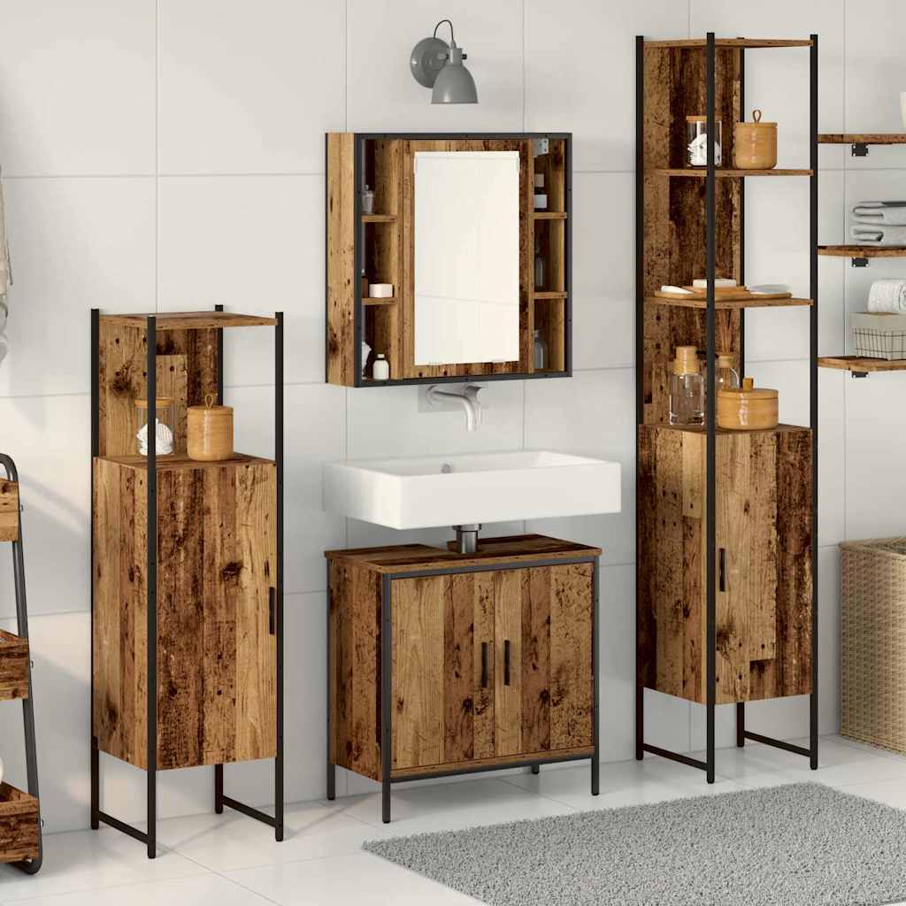 Set namještaja za kupaonicu 4 pcs Smeđa 33 x 33 x 185.5 cm