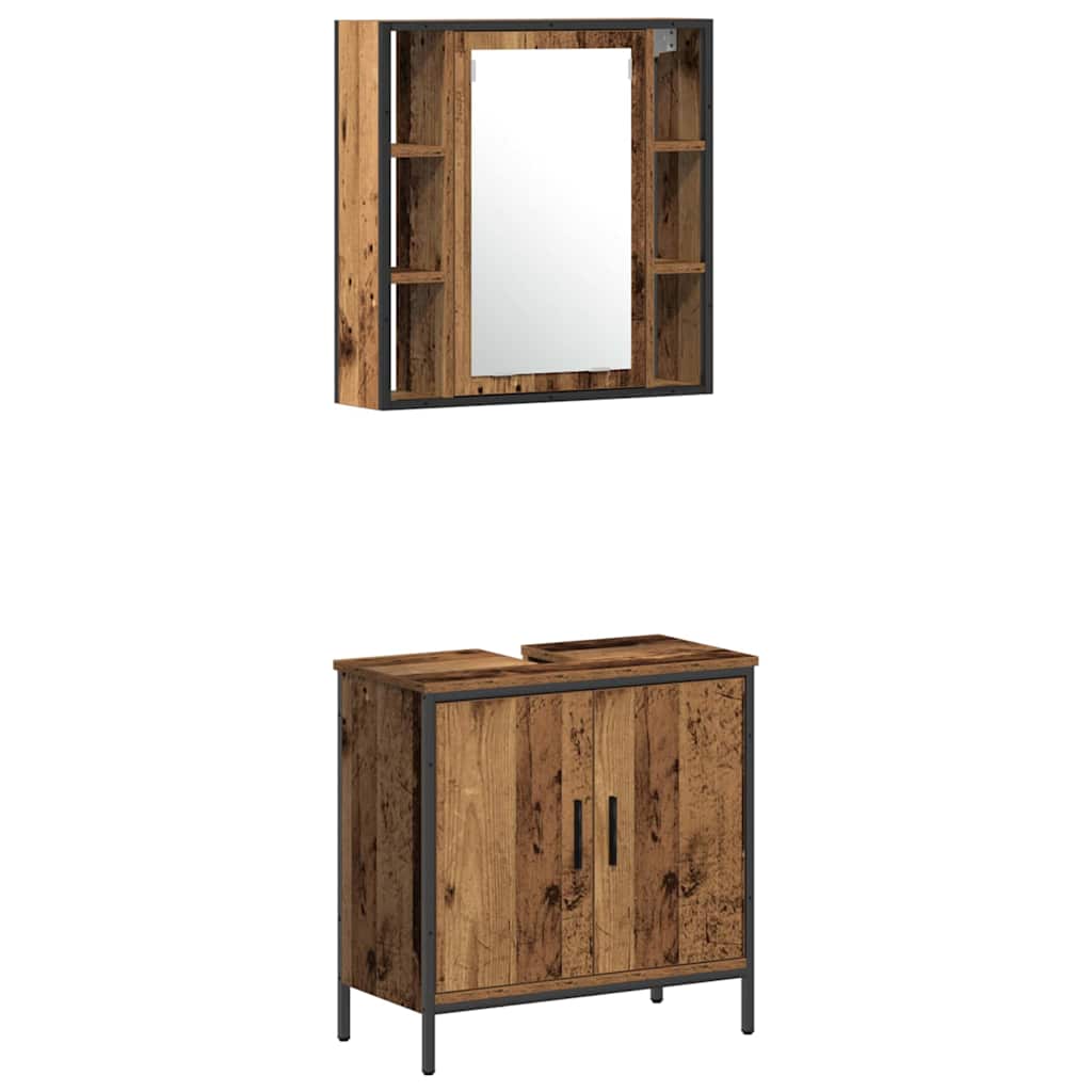 Set namještaja za kupaonicu 4 pcs Smeđa 33 x 33 x 185.5 cm