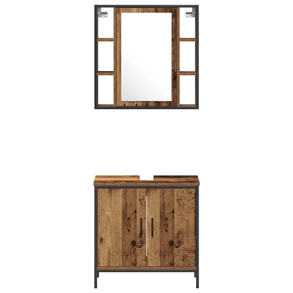 Set namještaja za kupaonicu 4 pcs Smeđa 33 x 33 x 185.5 cm
