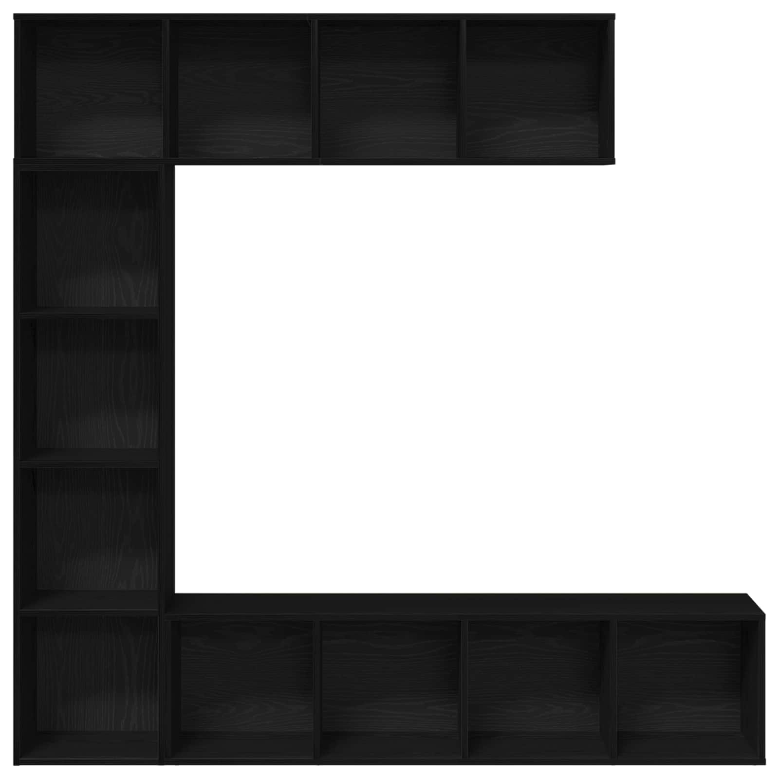 Polica 3 pcs Crni hrast 36 x 30 x 143 cm Konstruirano drvo
