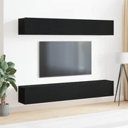 Set TV komoda Zidne 4 pcs Crni hrast 100 x 30 x 30 cm
