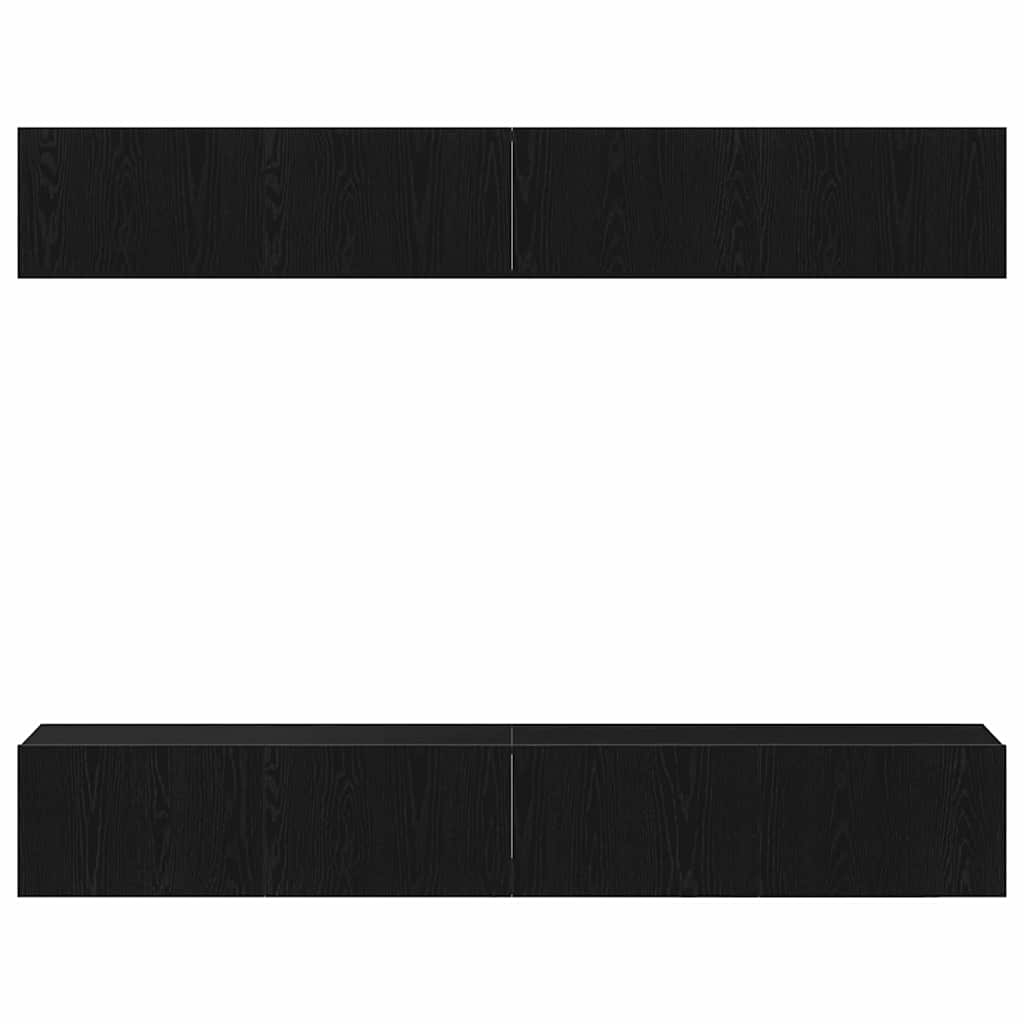 Set TV komoda Zidne 4 pcs Crni hrast 100 x 30 x 30 cm