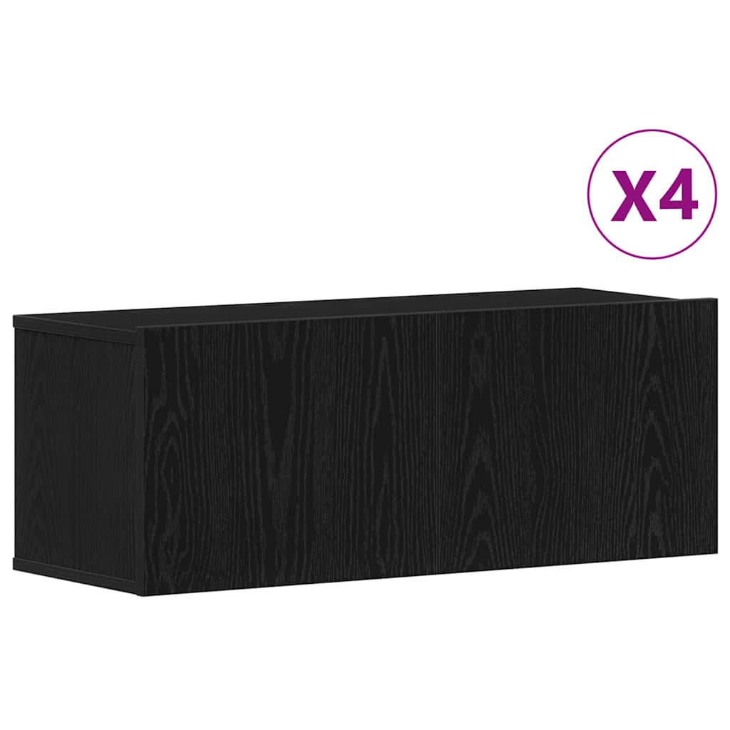 Set TV komoda Zidne 4 pcs Crni hrast 80 x 30 x 30 cm