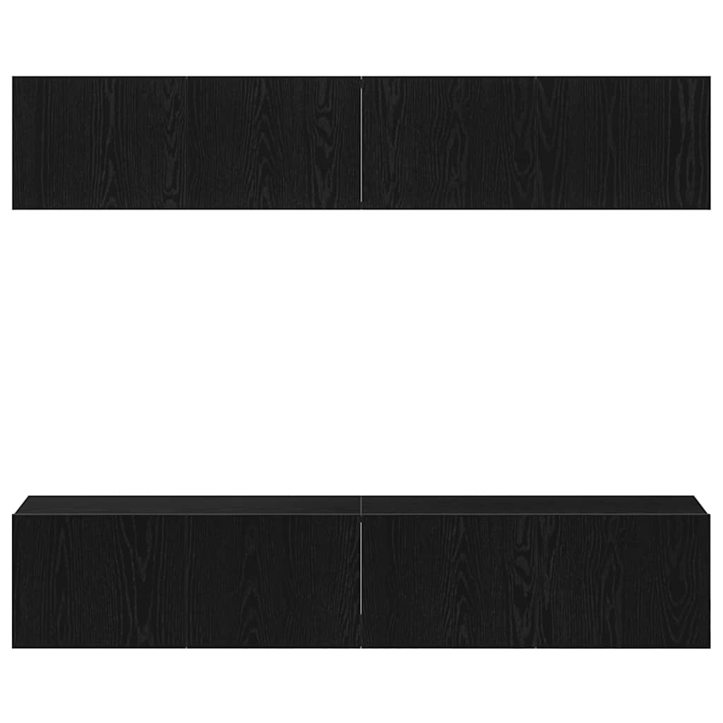 Set TV komoda Zidne 4 pcs Crni hrast 80 x 30 x 30 cm