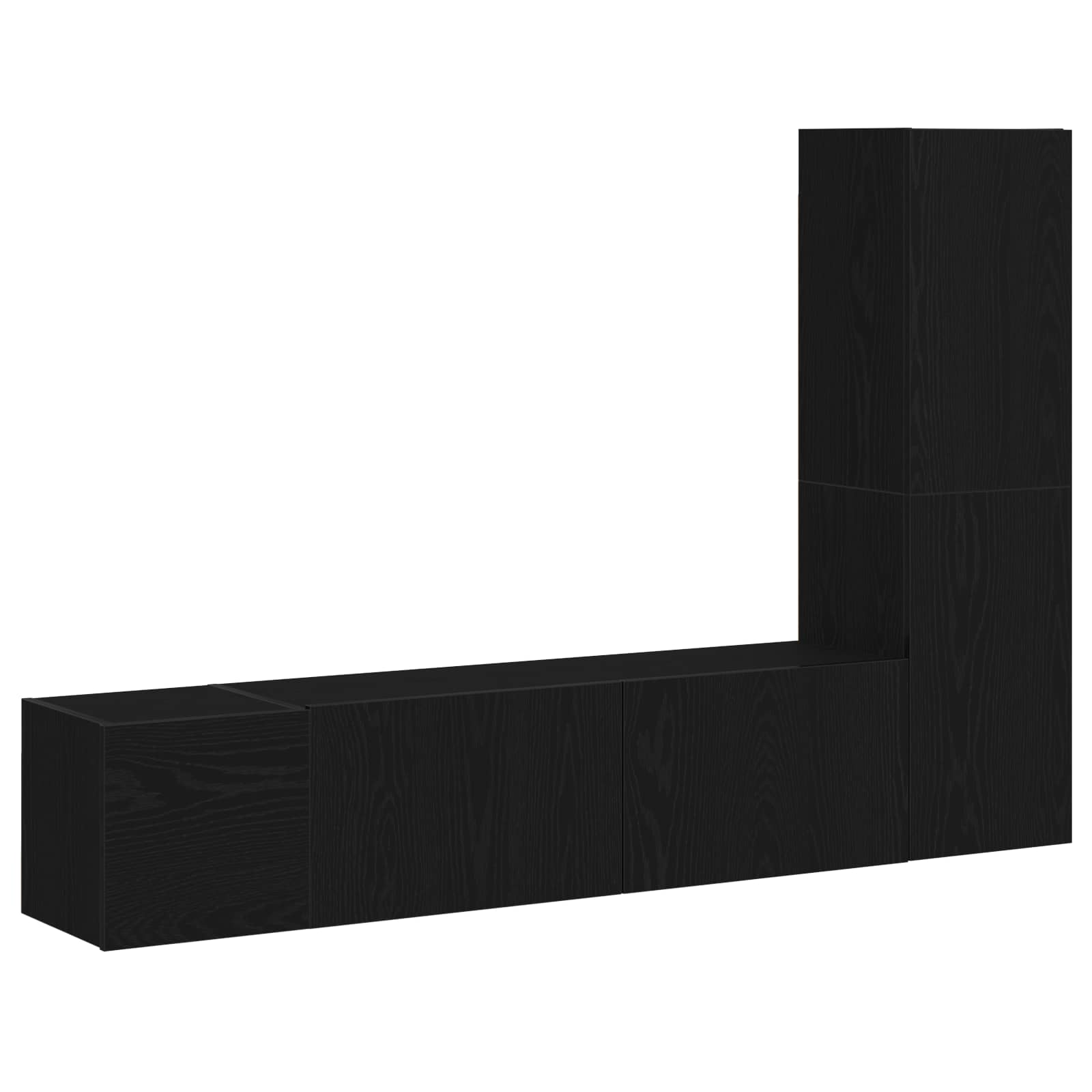 Set TV komoda Zidne 4 pcs Crni hrast 130,5 x 30 x 140 cm