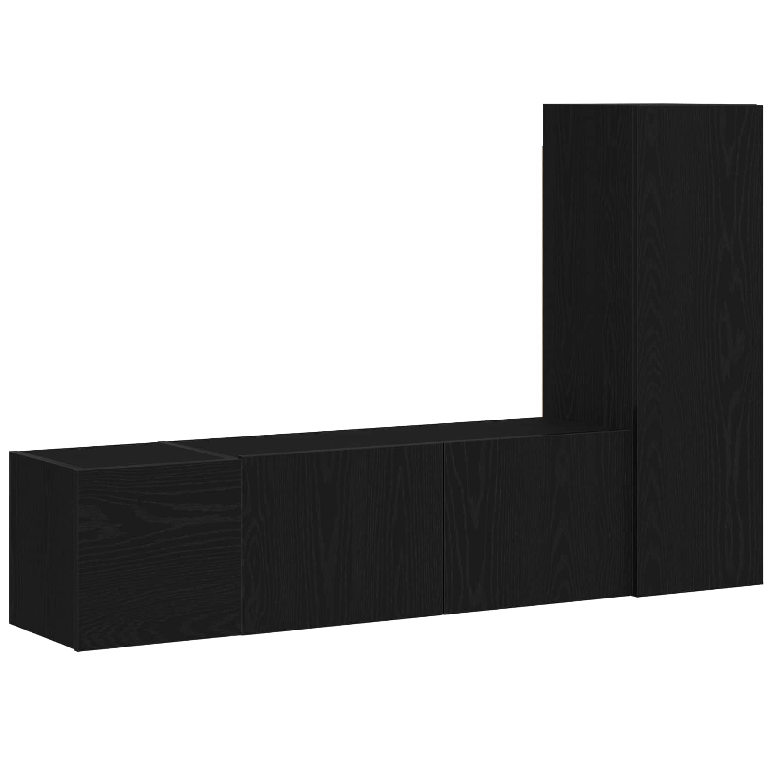 Set TV komoda Zidne 3 pcs Crni hrast 130,5 x 30 x 140 cm