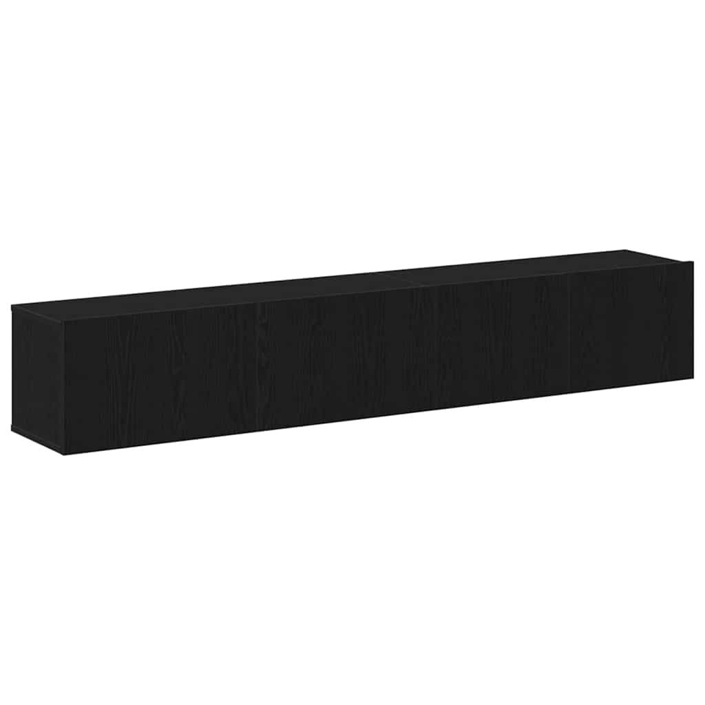 Set TV komoda Zidne 2 pcs Crni hrast Konstruirano drvo
