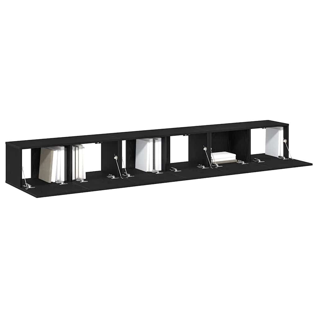 Set TV komoda Zidne 3 pcs Crni hrast 80 x 30 x 30 cm