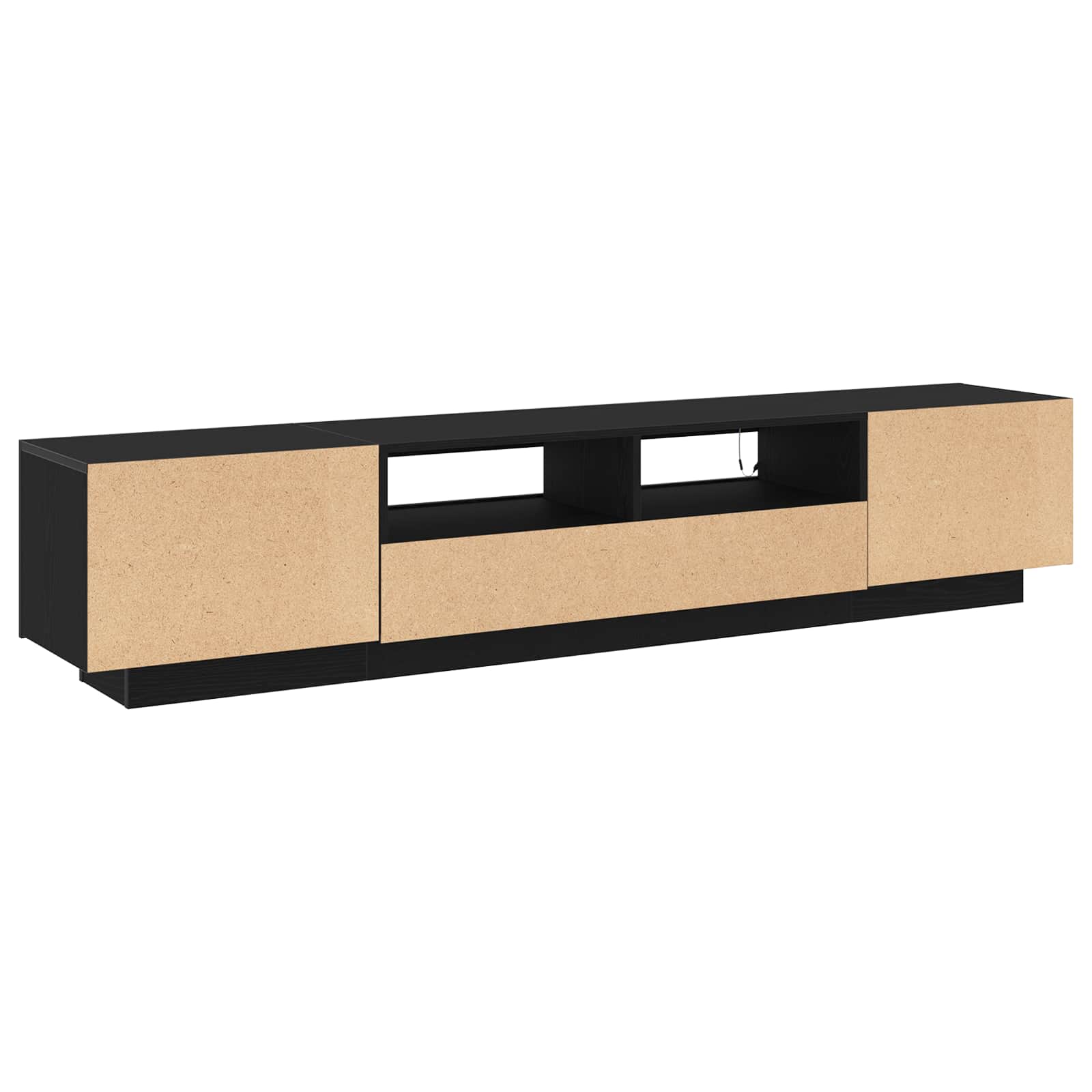 Set TV komoda 2 pcs Crna 200 x 35 x 40 cm Konstruirano drvo