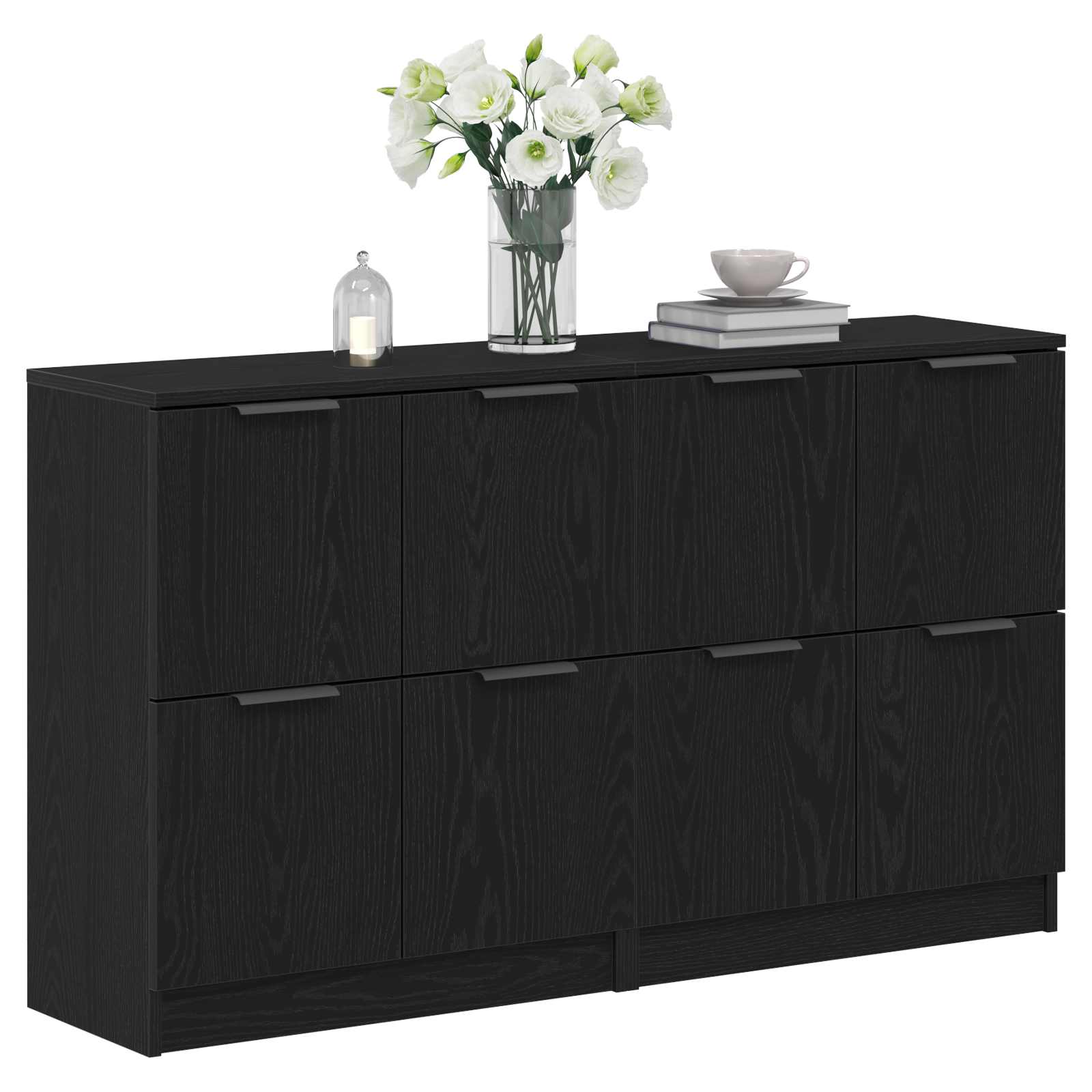 Kreveta 2 pcs Crni hrast 60 x 30 x 70 cm Konstruirano drvo