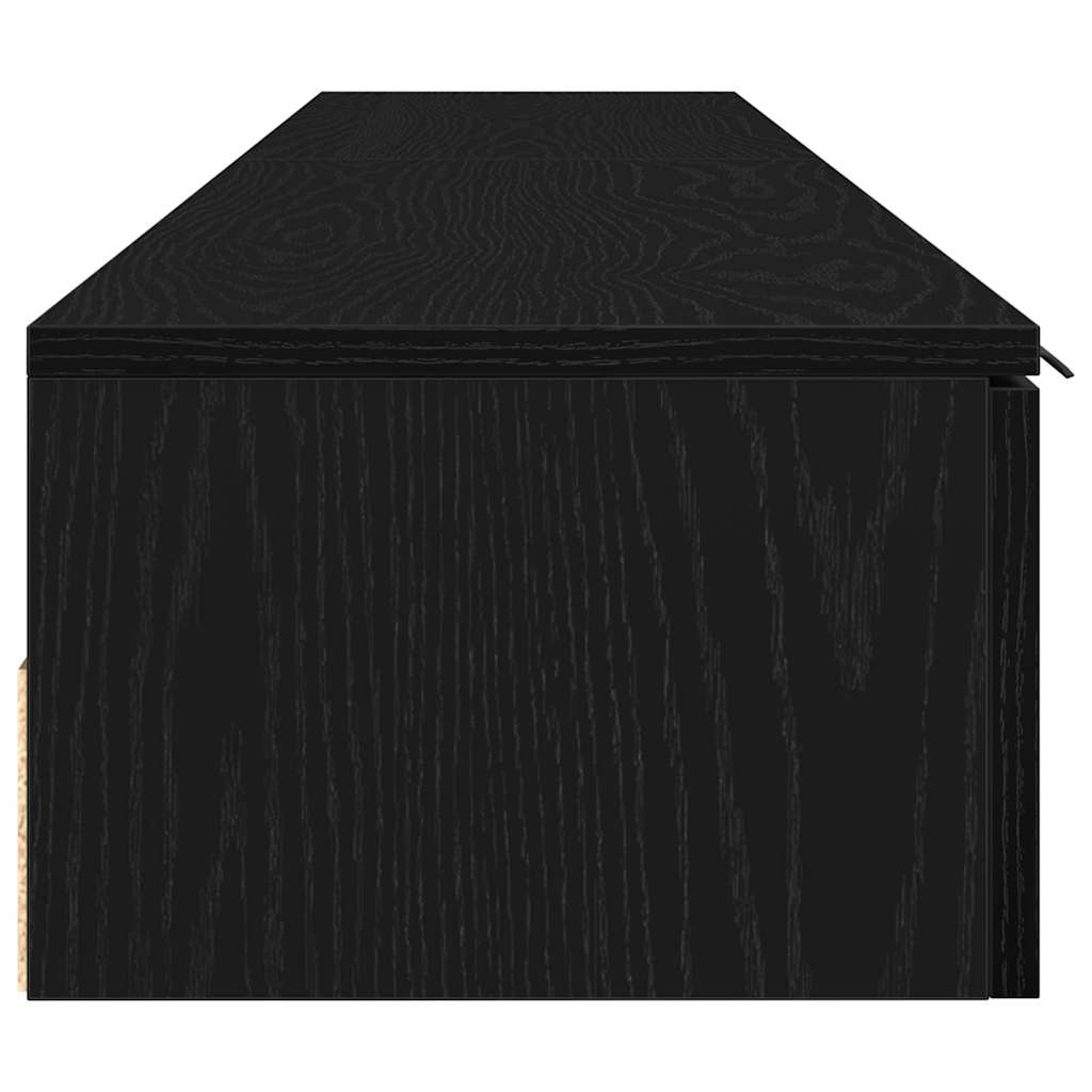Kabinetski zidni s ladicama 2 pcs Crni hrast 102 x 30 x 20 cm