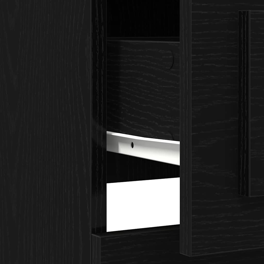 Highboard Crni hrast 132 x 35.5 x 103.5 cm Konstruirano drvo