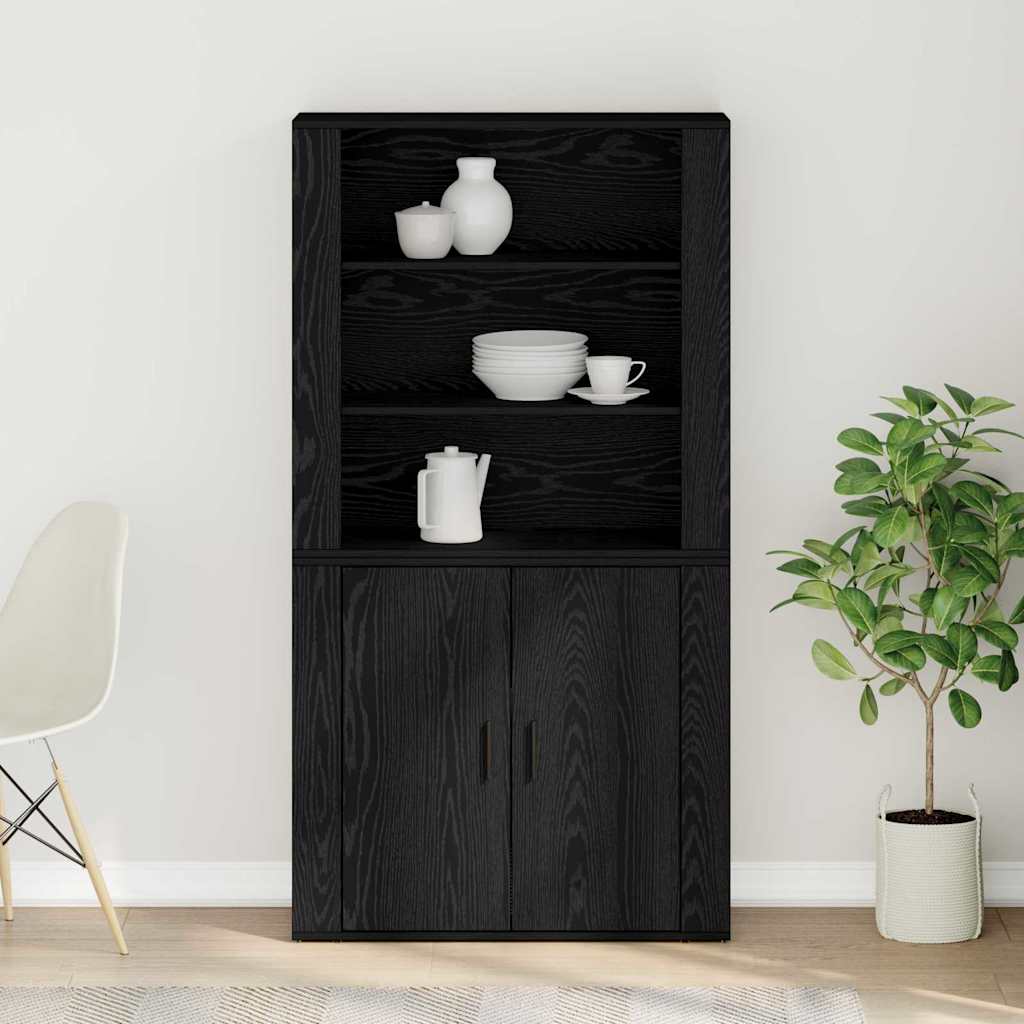 Highboard Crni hrast 80 x 33 x 150 cm Konstruirano drvo