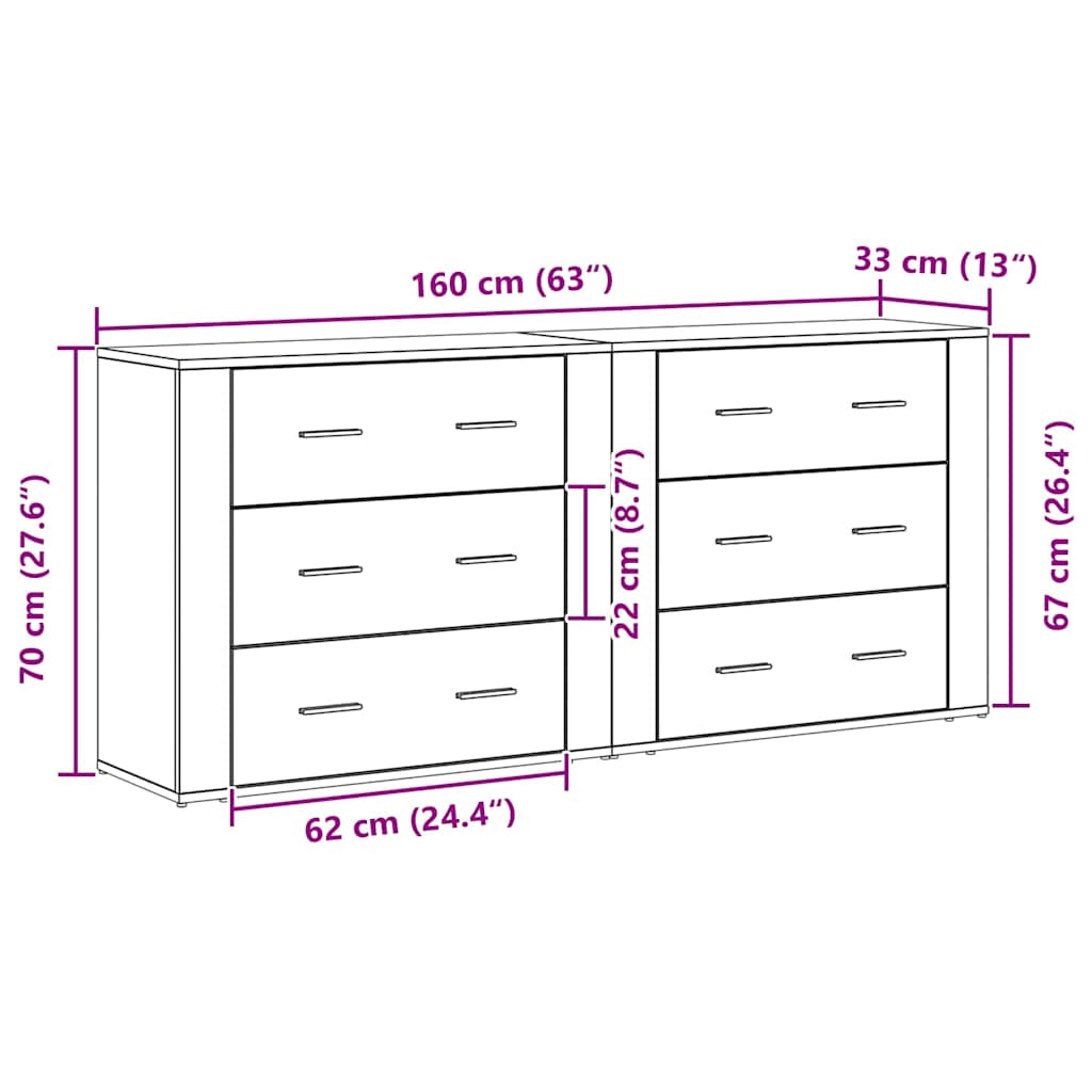 Kreveta Crni hrast 160 x 33 x 70 cm Konstruirano drvo