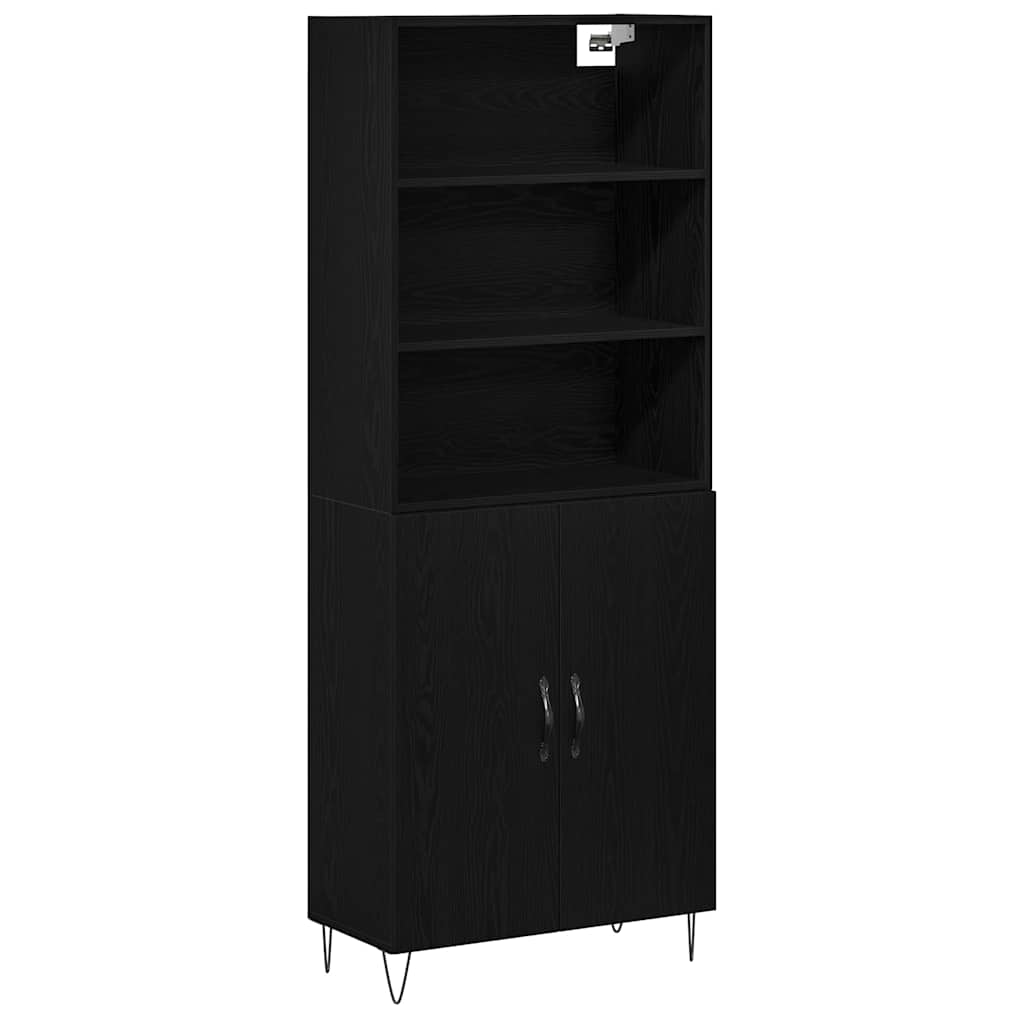 Highboard 2 pcs Crni hrast 69,5 x 34 x 180 cm Konstruirano drvo