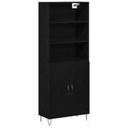 Highboard 2 pcs Crni hrast 69,5 x 34 x 180 cm Konstruirano drvo