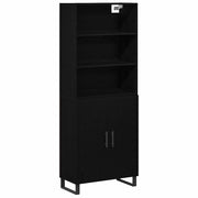 Highboard 2 pcs Crni hrast Konstruirano drvo