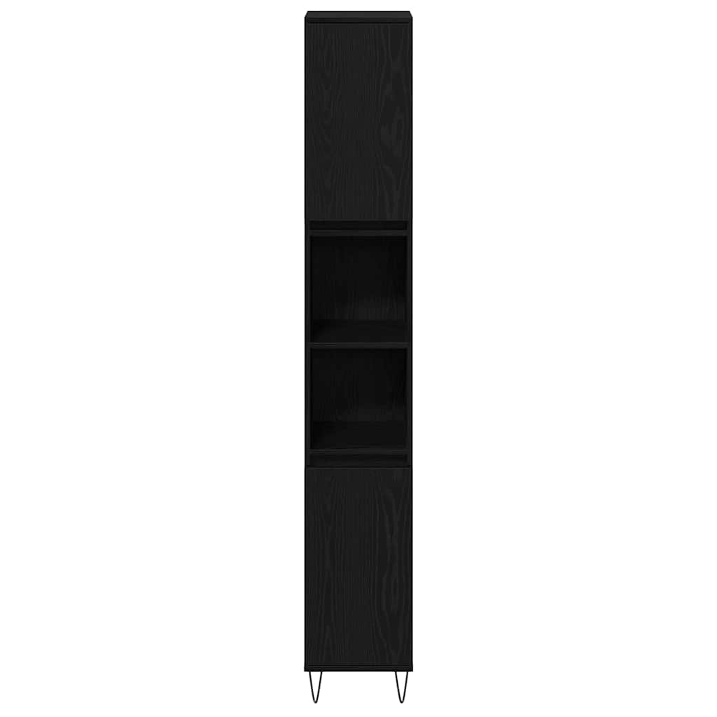 Set namještaja za kupaonicu 3 pcs Crni hrast 30 x 30 x 190 cm